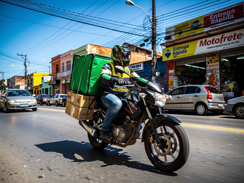 Motofretista entregador motoboy mercadorias